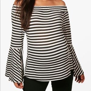 Off Shoulder Striped Top